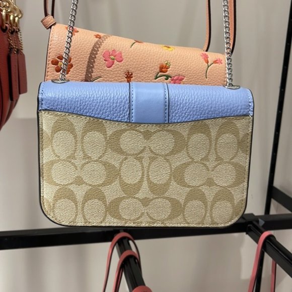 Coach Georgie Crossbody In Signature Canvas Light Khaki / Marble Blue - Picture 15 of 16